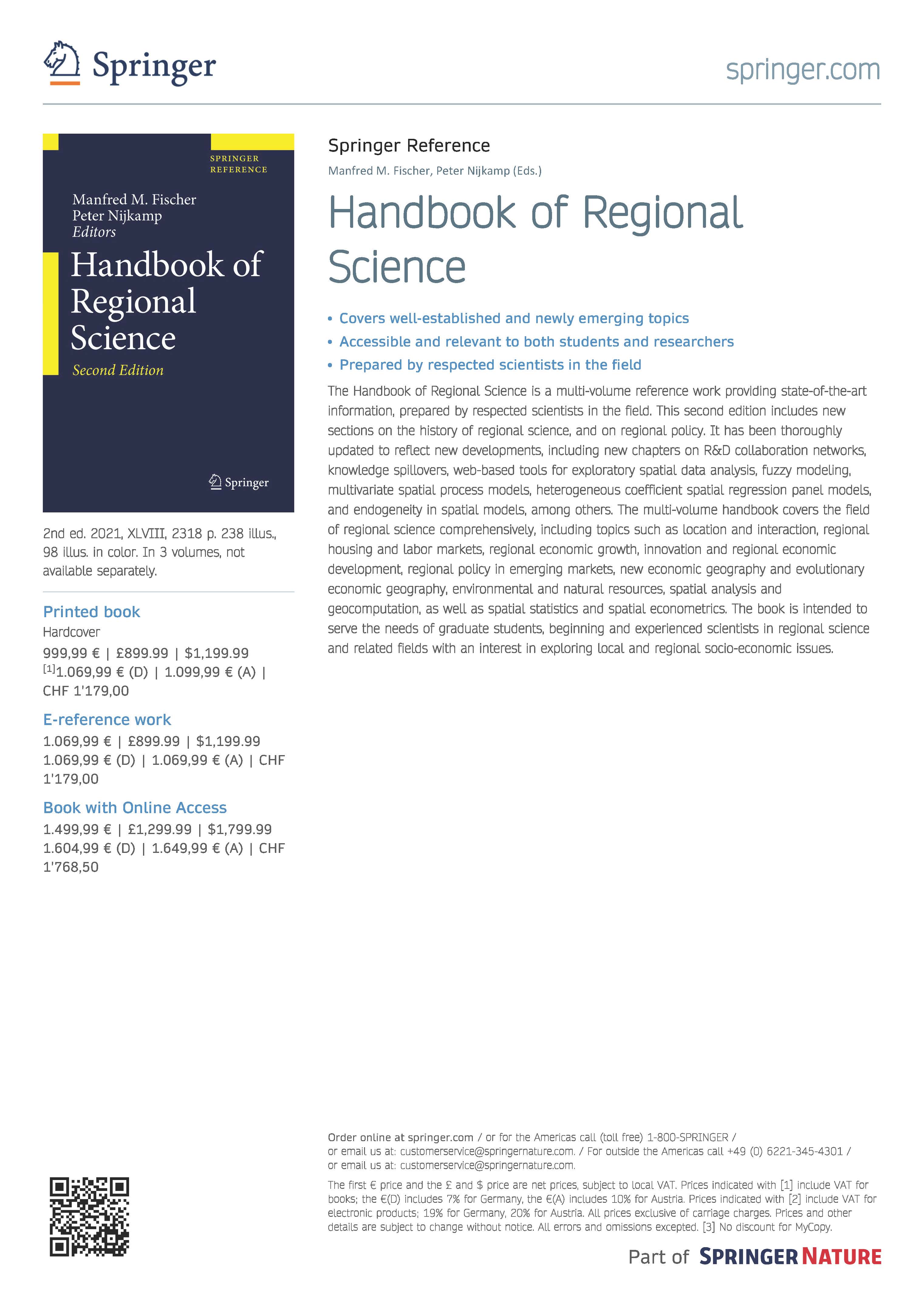 2021 01 Handbook of Regiional Science ProductFlyer 9783662607220 1