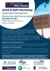 ACDA & RSPP Workshop ​on Sustainable Development, Democracy and Election Rules, December 20, 2021