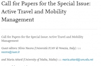 Call for Papers for the Special Issue: Active Travel and Mobility Management.