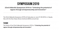 22nd Uddevalla Symposium 2019, June 27-29 2019, in L'Aquila, Italy