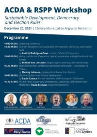 ACDA & RSPP Workshop ​on Sustainable Development, Democracy and Election Rules, December 20, 2021 (streaming on youtube)