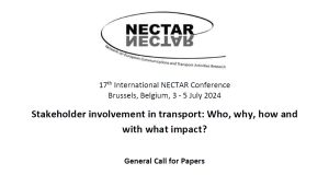 Call for Papers | 17th International NECTAR Conference, Brussels, Belgium, 3 - 5 July 2024