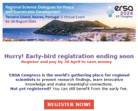 ERSA Congress 2024 | Hurry! Early-bird registration ending soon - Updates on the Agenda