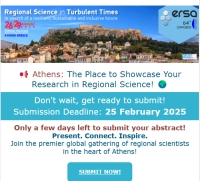 ERSA2025 Call for Abstracts (and) papers: Submit now!