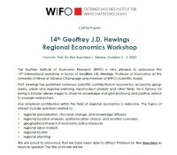 Call for Papers | 14th Geoffrey J.D. Hewings Regional Economics Workshop | Vienna, October 2-3, 2023