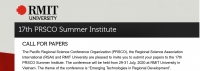 CALL FOR PAPERS | 17th PRSCO Summer Institute | 29-31 July, 2020, RMIT University, Vietnam