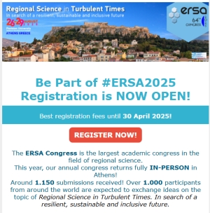 ERSA2025 Congress | Registration NOW OPEN!