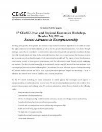 Call for papers: 5th CEnSE Urban and Regional Economics Workshop, October 2021, Sweden