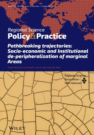 The latest issue of Regional Science Policy &amp; Practice are available! Vol. 15, No. 7, September 2023, Special Issue:Pathbreaking trajectories: Socio‐economic and Institutional de‐peripheralization of marginal Areas