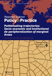 The latest issue of Regional Science Policy & Practice are available! Vol. 15, No. 7, September 2023, Special Issue:Pathbreaking trajectories: Socio‐economic and Institutional de‐peripheralization of marginal Areas
