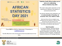 INVITATION TO VIRTUAL EVENT: AFRICAN STATISTICS DAY-18November 2021- LINK ACCESS & PROGRAM