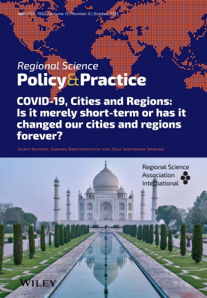 The latest issue of Regional Science Policy &amp; Practice is available! Vol. 15, No. 8, October 2023, Special Issue: COVID-19, Cities and Regions: Is it merely short-term or has it changed our cities and regions forever?