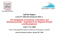 CALL FOR PAPERS 23rd Uddevalla Symposium 2020 - June 11-13