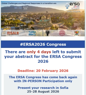 Only 4 Days Left – #ERSA2026 Abstract Submission Deadline