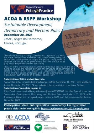 ACDA &amp; RSPP Workshop ​on Sustainable Development, Democracy and Election Rules, December 20, 2021