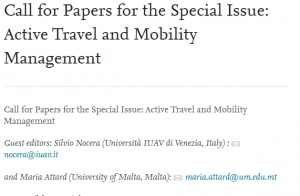 Call for Papers for the Special Issue: Active Travel and Mobility Management.