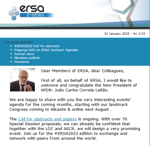 ERSA Monthly E-news - January 2023