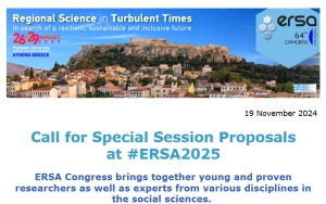 ERSA2025 | Only 4 weeks left to propose a Special Session