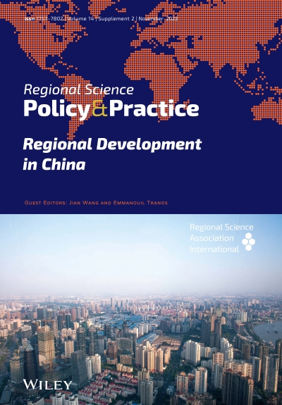 The latest issue of Regional Science Policy & Practice are available! Vol. 14, No. S2, November 2022, Special Issue: Regional Development in China