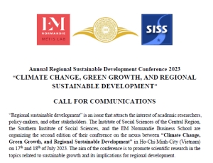 Call for Papers | International Conference on Regional Sustainable Development, 17-18 July 2023, Ho-Chi-Minh-city (Vietnam)