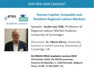 Joint REGIO-ERSA Lecture with Jouke van Dijk, October 24th:  Last day to register and live web streaming link