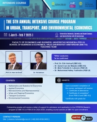 5th Annual Intensive Course Program on Urban, Transport, and Environmental Economics, January 13 to February 7, 2025