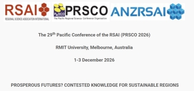 Call for Papers | PRSCO 2026 | 29th Pacific Conference of the RSAI, 1-3 December 2026, RMIT University, Melbourne, Australia