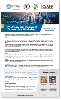 Call for Papers | 3rd Urban and Regional Economic Workshop, 24-25 June 2021, Bogotá, Colombia
