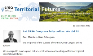 ERSA Congress 2021 - Post-Event Review