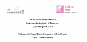 Call for papers for the conference  Living together in the city of Tomorrow, Lyon 9-10 September 2020