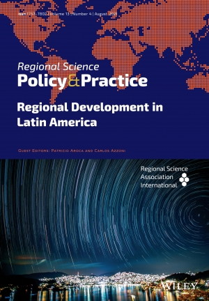 The latest issue of Regional Science Policy &amp; Practice are available! Volume 13, Issue 4, August 2021