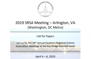 Call for Papers (Deadline: January 18, 2019) | 2019 SRSA Meeting – Arlington, VA (Washington, DC Metro)