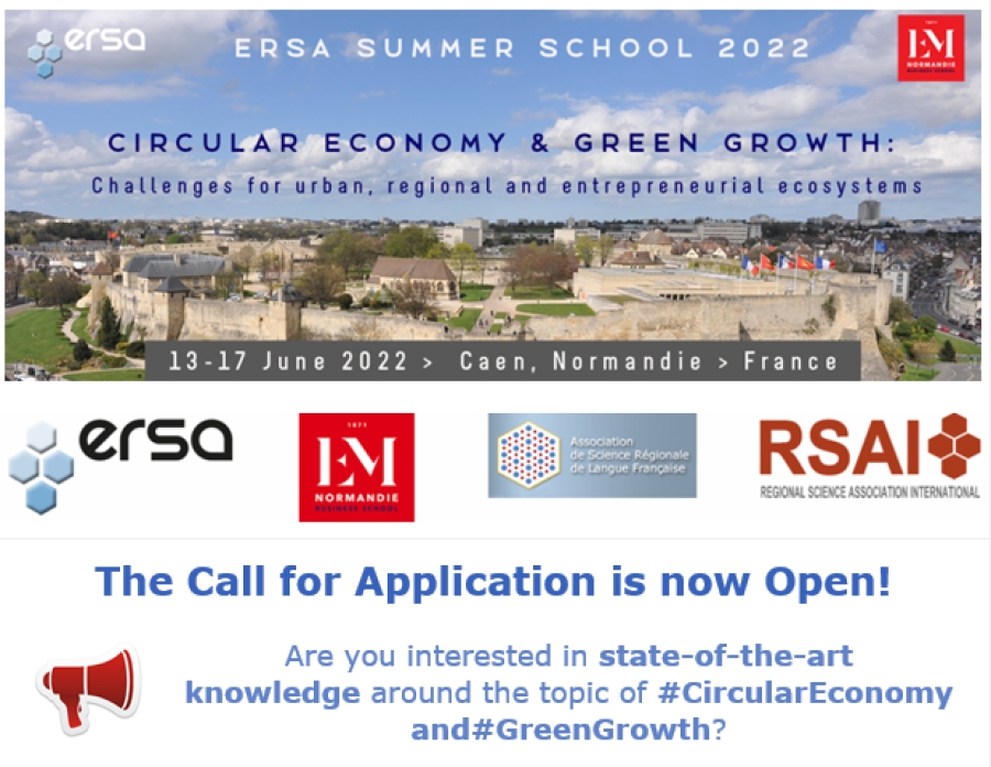 Regional Science - Ersa Summer School: The Call For Application Is Open!