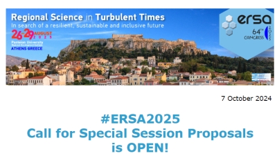 #ERSA2025 Call for Special Session Proposals is OPEN